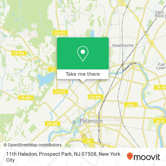 Mapa de 11th Haledon, Prospect Park, NJ 07508