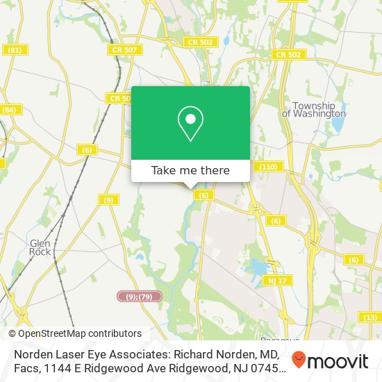 Norden Laser Eye Associates: Richard Norden, MD, Facs, 1144 E Ridgewood Ave Ridgewood, NJ 07450 map