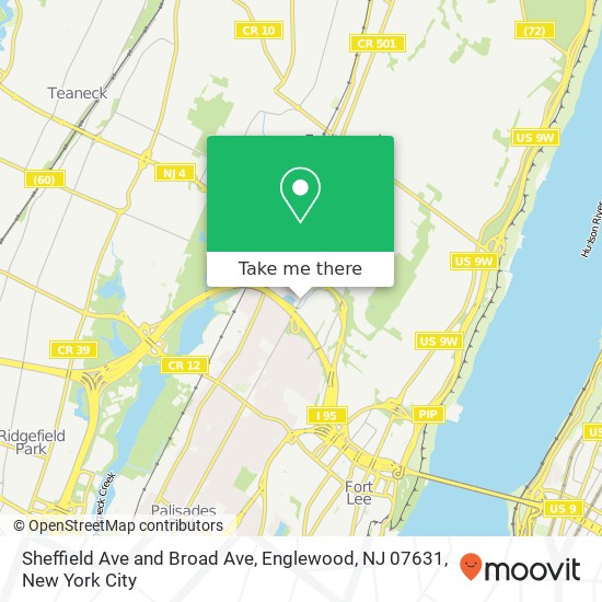 Mapa de Sheffield Ave and Broad Ave, Englewood, NJ 07631
