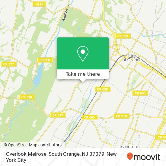 Mapa de Overlook Melrose, South Orange, NJ 07079