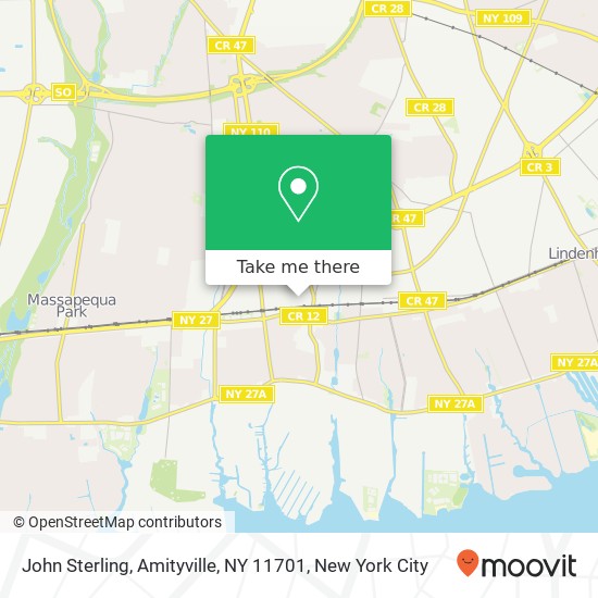 John Sterling, Amityville, NY 11701 map