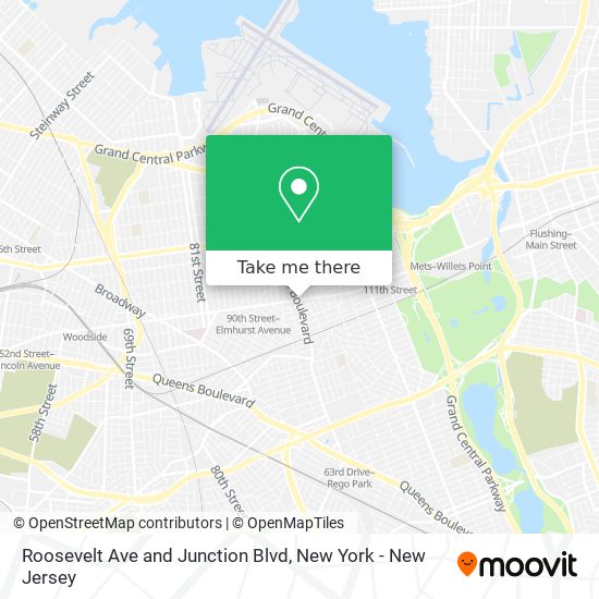 Roosevelt Ave and Junction Blvd map