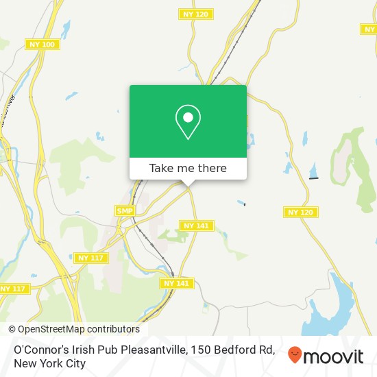 Mapa de O'Connor's Irish Pub Pleasantville, 150 Bedford Rd
