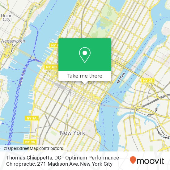 Mapa de Thomas Chiappetta, DC - Optimum Performance Chiropractic, 271 Madison Ave