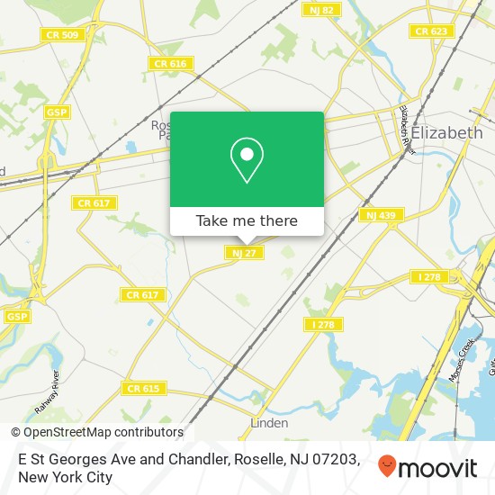 E St Georges Ave and Chandler, Roselle, NJ 07203 map