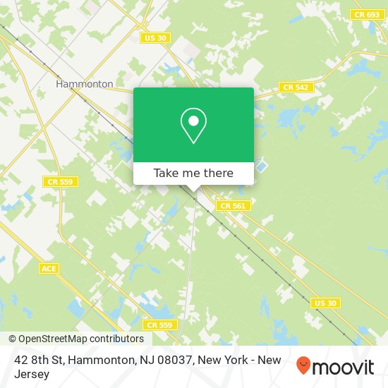 Mapa de 42 8th St, Hammonton, NJ 08037