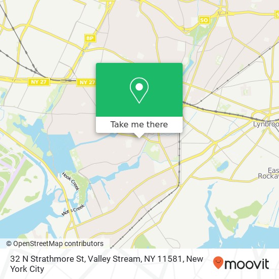 Mapa de 32 N Strathmore St, Valley Stream, NY 11581