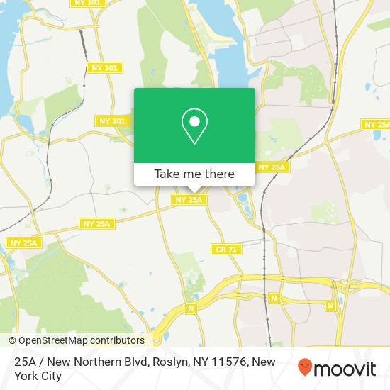 Mapa de 25A / New Northern Blvd, Roslyn, NY 11576