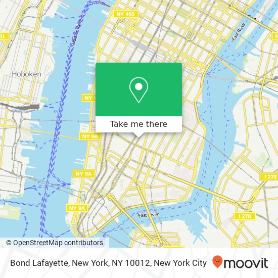 Mapa de Bond Lafayette, New York, NY 10012