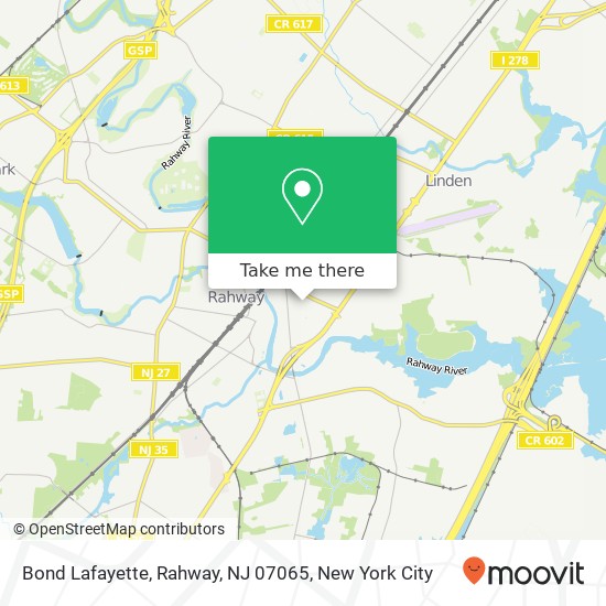 Mapa de Bond Lafayette, Rahway, NJ 07065