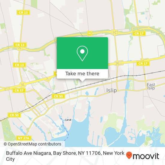 Mapa de Buffalo Ave Niagara, Bay Shore, NY 11706