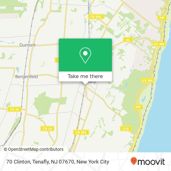 Mapa de 70 Clinton, Tenafly, NJ 07670