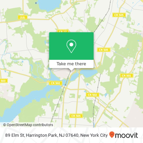 Mapa de 89 Elm St, Harrington Park, NJ 07640