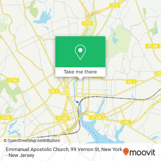 Mapa de Emmanuel Apostolic Church, 99 Vernon St