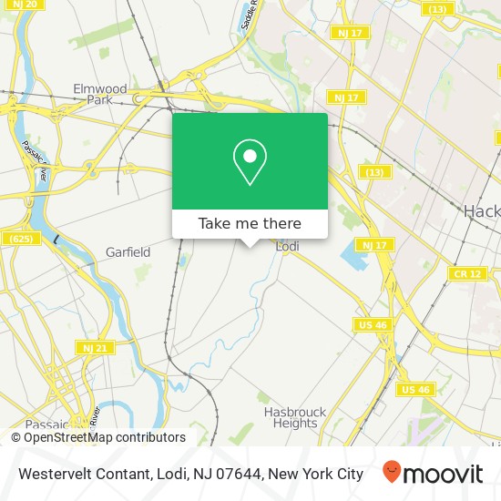 Mapa de Westervelt Contant, Lodi, NJ 07644