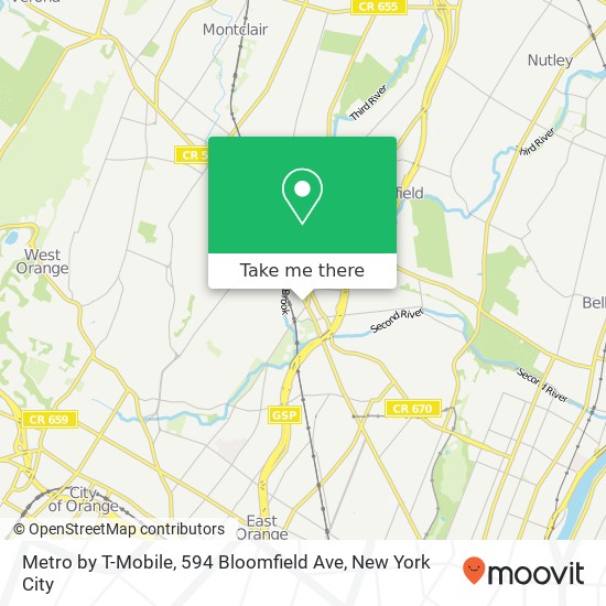 Metro by T-Mobile, 594 Bloomfield Ave map