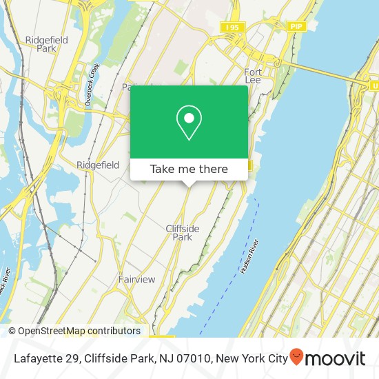 Lafayette 29, Cliffside Park, NJ 07010 map