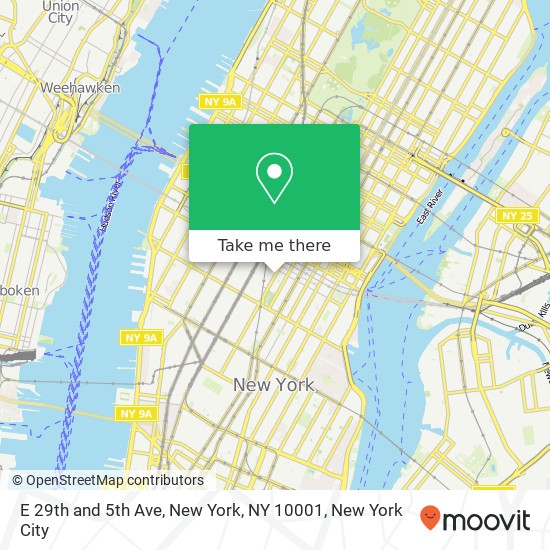 Mapa de E 29th and 5th Ave, New York, NY 10001