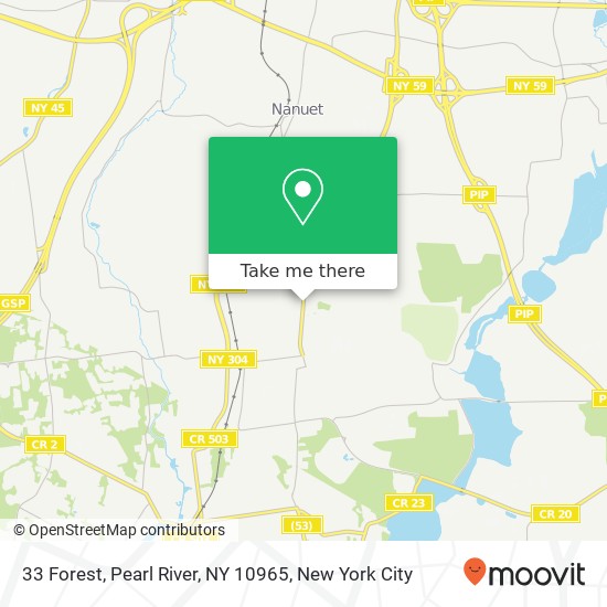 Mapa de 33 Forest, Pearl River, NY 10965