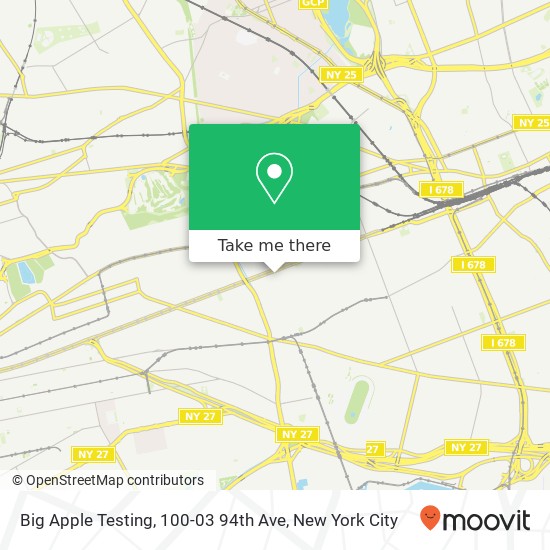 Big Apple Testing, 100-03 94th Ave map