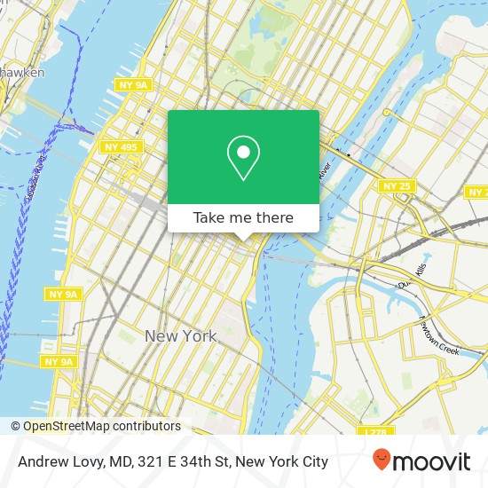 Mapa de Andrew Lovy, MD, 321 E 34th St