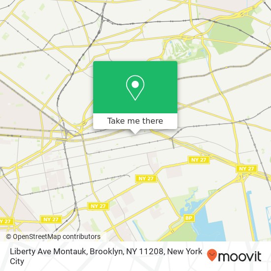 Mapa de Liberty Ave Montauk, Brooklyn, NY 11208