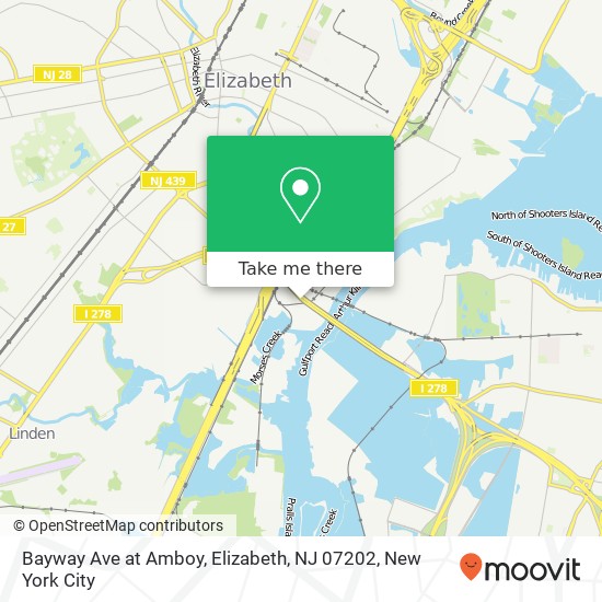 Bayway Ave at Amboy, Elizabeth, NJ 07202 map