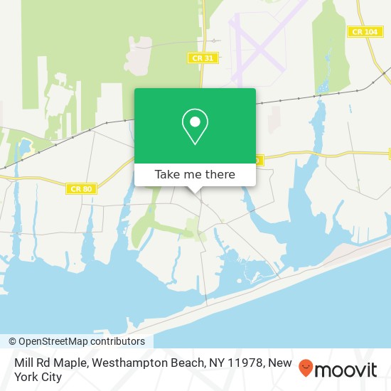 Mapa de Mill Rd Maple, Westhampton Beach, NY 11978