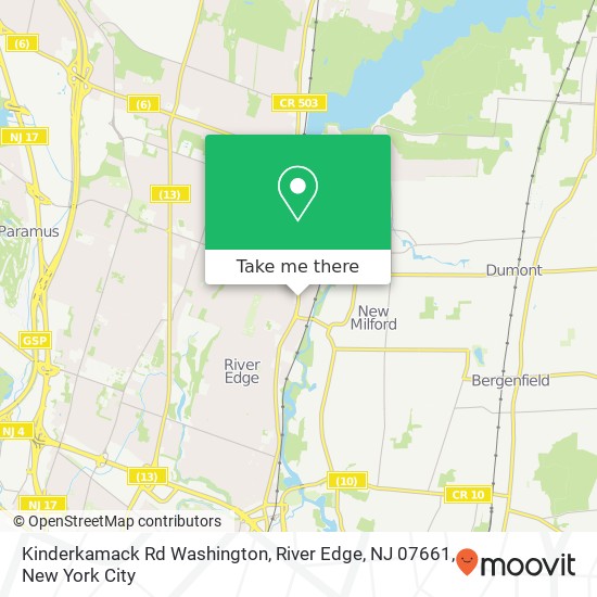 Kinderkamack Rd Washington, River Edge, NJ 07661 map