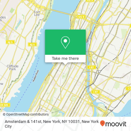 Amsterdam & 141st, New York, NY 10031 map