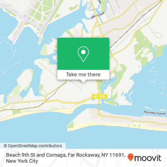 Beach 9th St and Cornaga, Far Rockaway, NY 11691 map