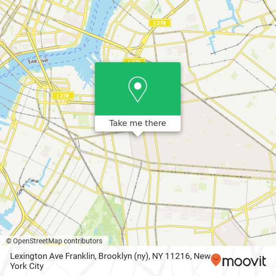 Mapa de Lexington Ave Franklin, Brooklyn (ny), NY 11216