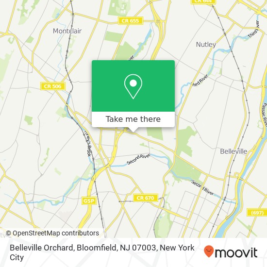 Belleville Orchard, Bloomfield, NJ 07003 map