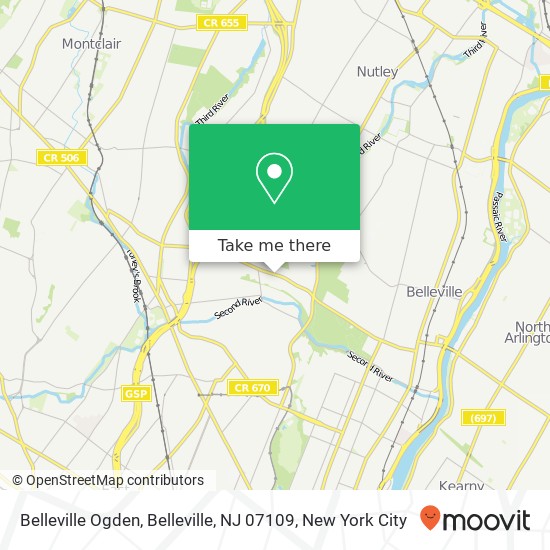 Mapa de Belleville Ogden, Belleville, NJ 07109