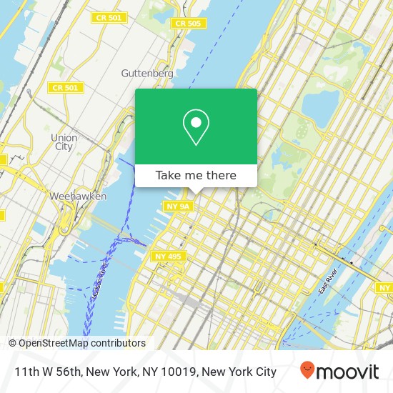 11th W 56th, New York, NY 10019 map