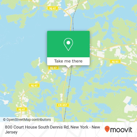 Mapa de 800 Court House South Dennis Rd, Cape May Court House, NJ 08210