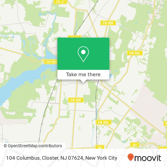 Mapa de 104 Columbus, Closter, NJ 07624