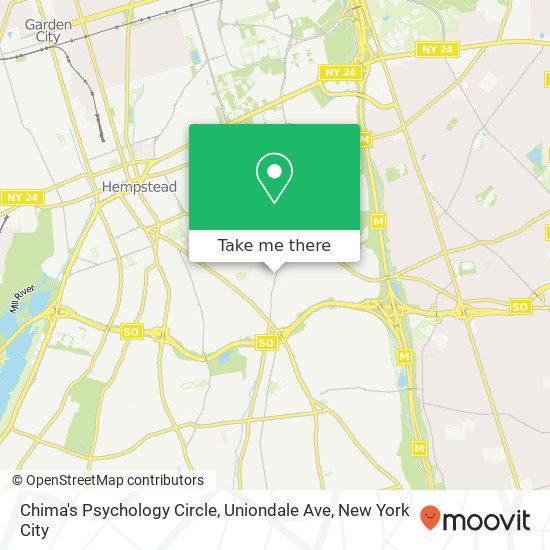 Chima's Psychology Circle, Uniondale Ave map
