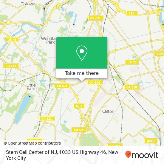 Mapa de Stem Cell Center of NJ, 1033 US Highway 46