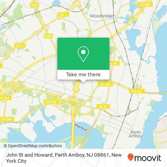 Mapa de John St and Howard, Perth Amboy, NJ 08861