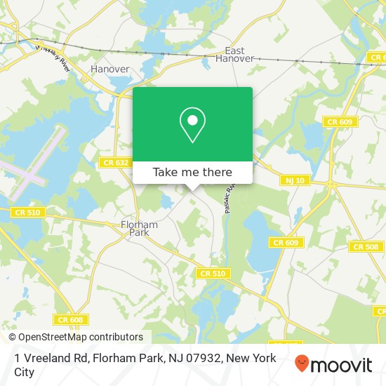 Mapa de 1 Vreeland Rd, Florham Park, NJ 07932