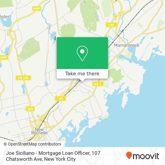 Mapa de Joe Siciliano - Mortgage Loan Officer, 107 Chatsworth Ave