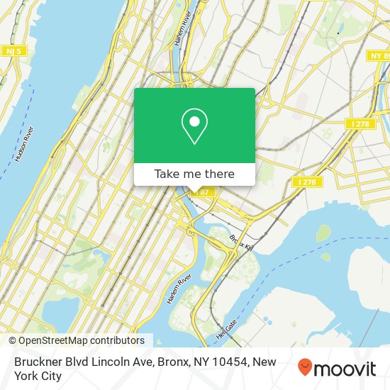 Mapa de Bruckner Blvd Lincoln Ave, Bronx, NY 10454