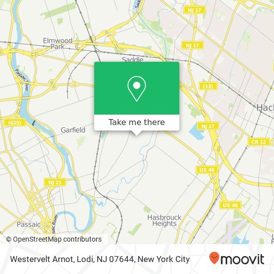 Mapa de Westervelt Arnot, Lodi, NJ 07644