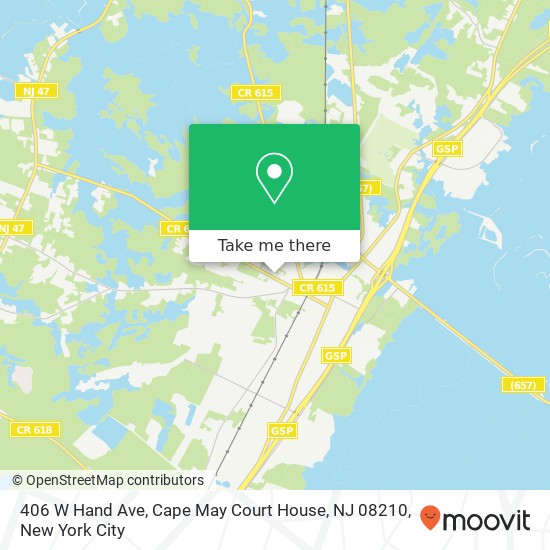 406 W Hand Ave, Cape May Court House, NJ 08210 map