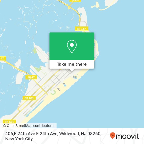 Mapa de 406,E 24th Ave E 24th Ave, Wildwood, NJ 08260