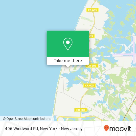 Mapa de 406 Windward Rd, Villas, NJ 08251