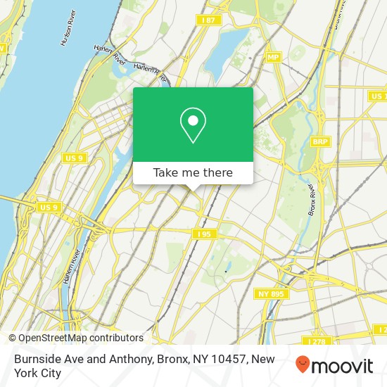 Mapa de Burnside Ave and Anthony, Bronx, NY 10457