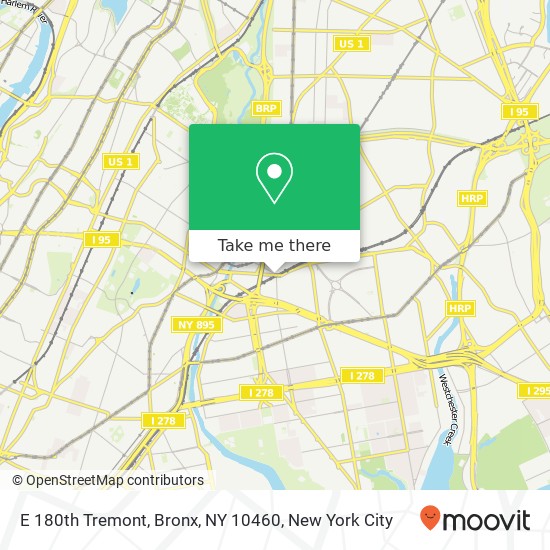 Mapa de E 180th Tremont, Bronx, NY 10460