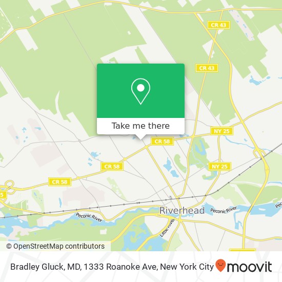 Mapa de Bradley Gluck, MD, 1333 Roanoke Ave